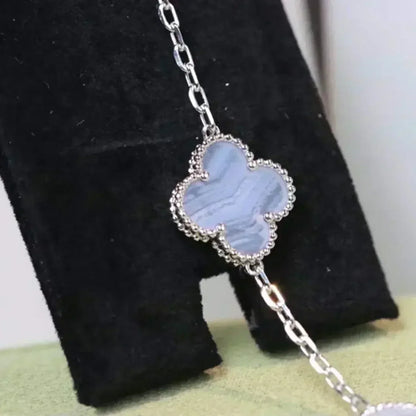 [⭐Veyra] CLOVER 5 MOTIF PURPLE CHALCEDONY BRACELET COLLECTION
