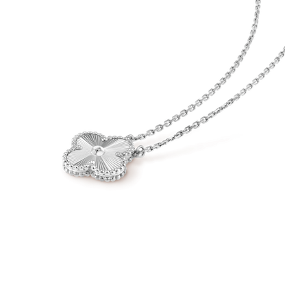 [⭐Veyra]CLOVER 15MM LASER NECKLACE SILVER
