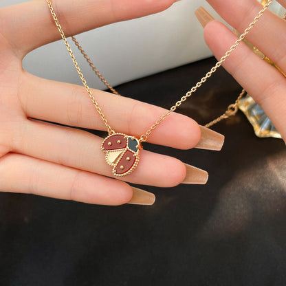 [⭐Veyra]LUCKY  CARNELIANS LADYBUG NECKLACE