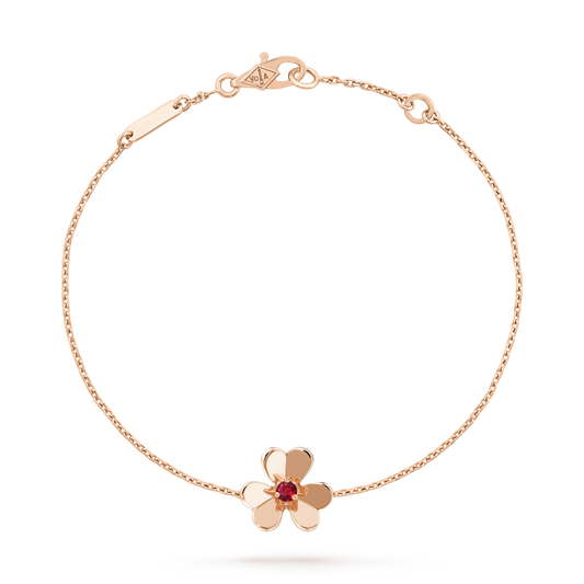 [⭐Veyra]FRIVOLE GOLD FLOWER PINK MALACHITE BRACELET