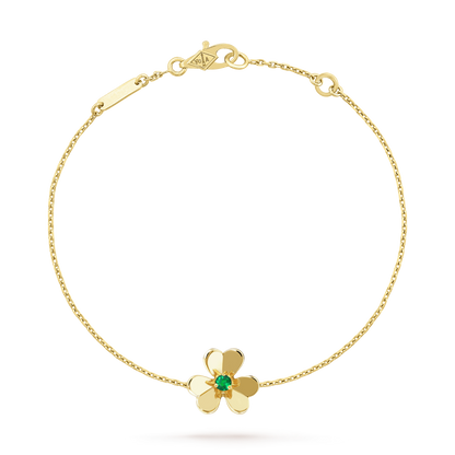 [⭐Veyra]FRIVOLE GOLD FLOWER PINK MALACHITE BRACELET