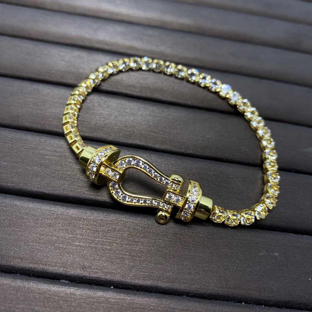 [⭐Veyra]FORCE  LARGE HORSESHOE FULL DIAMOND TENNIS BRACELET