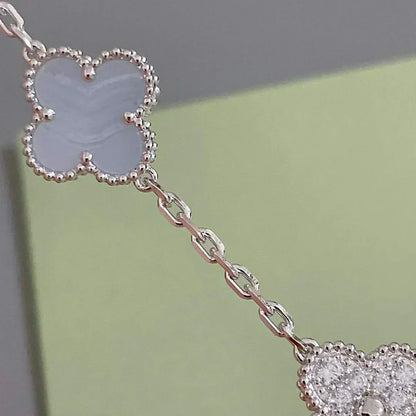 [⭐Veyra] CLOVER 5 MOTIF PURPLE CHALCEDONY BRACELET COLLECTION
