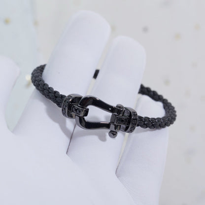 [⭐Veyra]FORCE LARGE SERIES HORSESHOE BLACK SAMURAI BRACELET