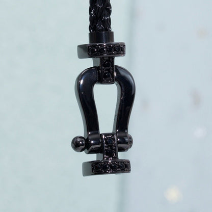 [⭐Veyra]FORCE LARGE SERIES HORSESHOE BLACK SAMURAI BRACELET
