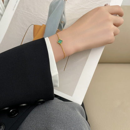 [⭐Veyra]CLOVER BRACELET MALACHITE 1 MOTIF