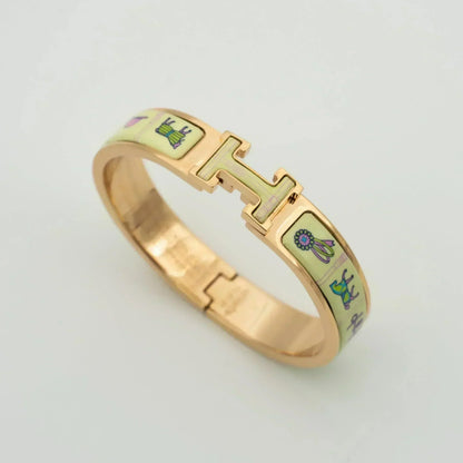 [⭐Veyra]H PINK GOLD BRACELET CREAM CERAMIC