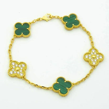 [⭐Veyra] CLOVER 5 MOTIF MALACHITE BRACELET COLLECTION