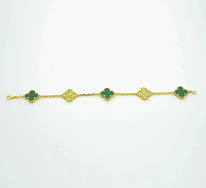 [⭐Veyra] CLOVER 5 MOTIF MALACHITE BRACELET COLLECTION