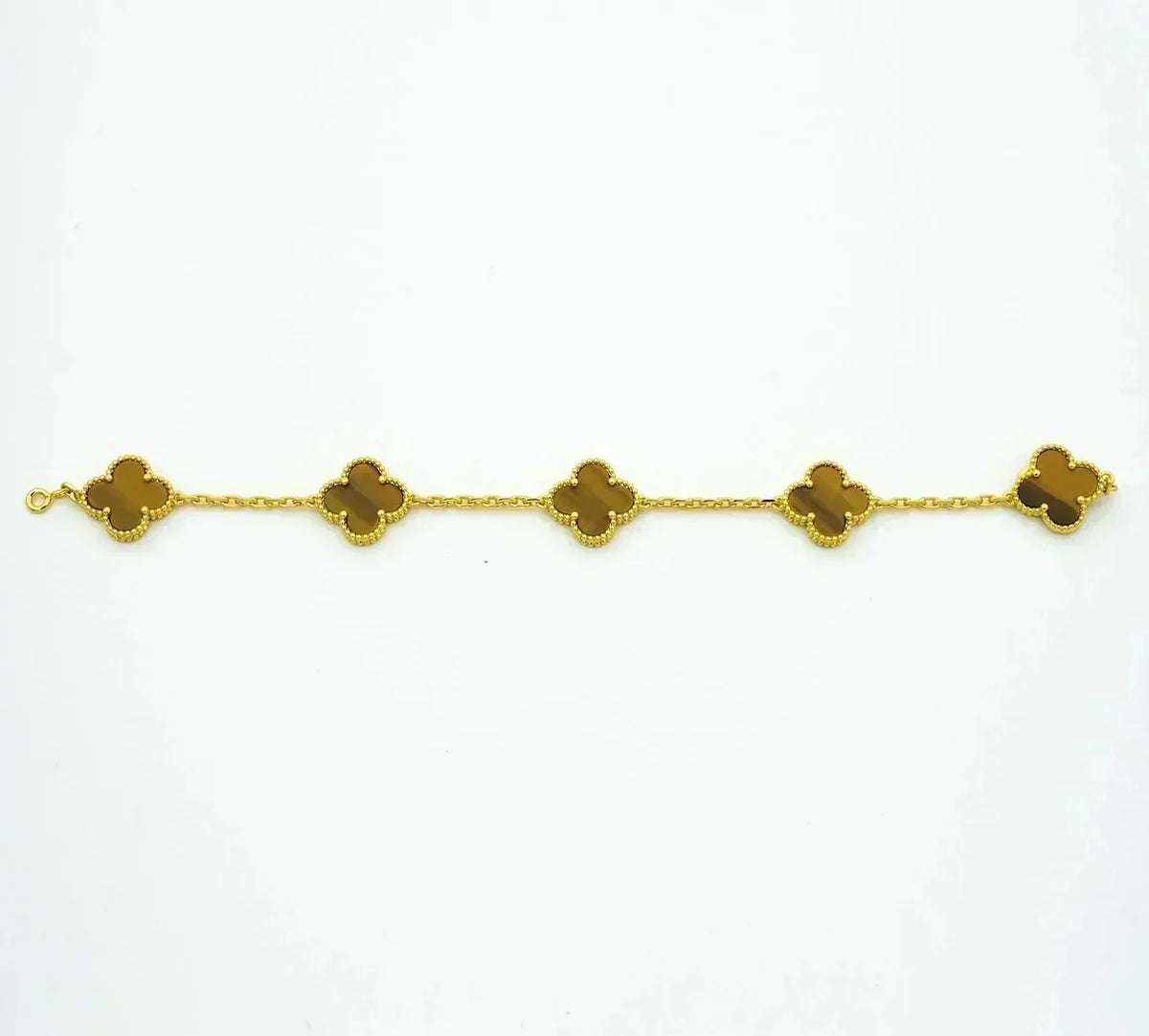 [⭐Veyra] CLOVER 5 MOTIFS TIGER EYE BRACELET COLLECTION