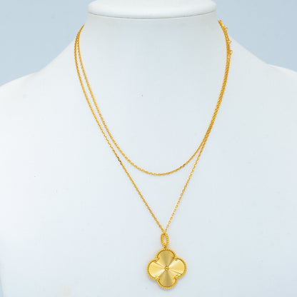[⭐Veyra]CLOVER 25MM PEDANT NECKLACE GOLD