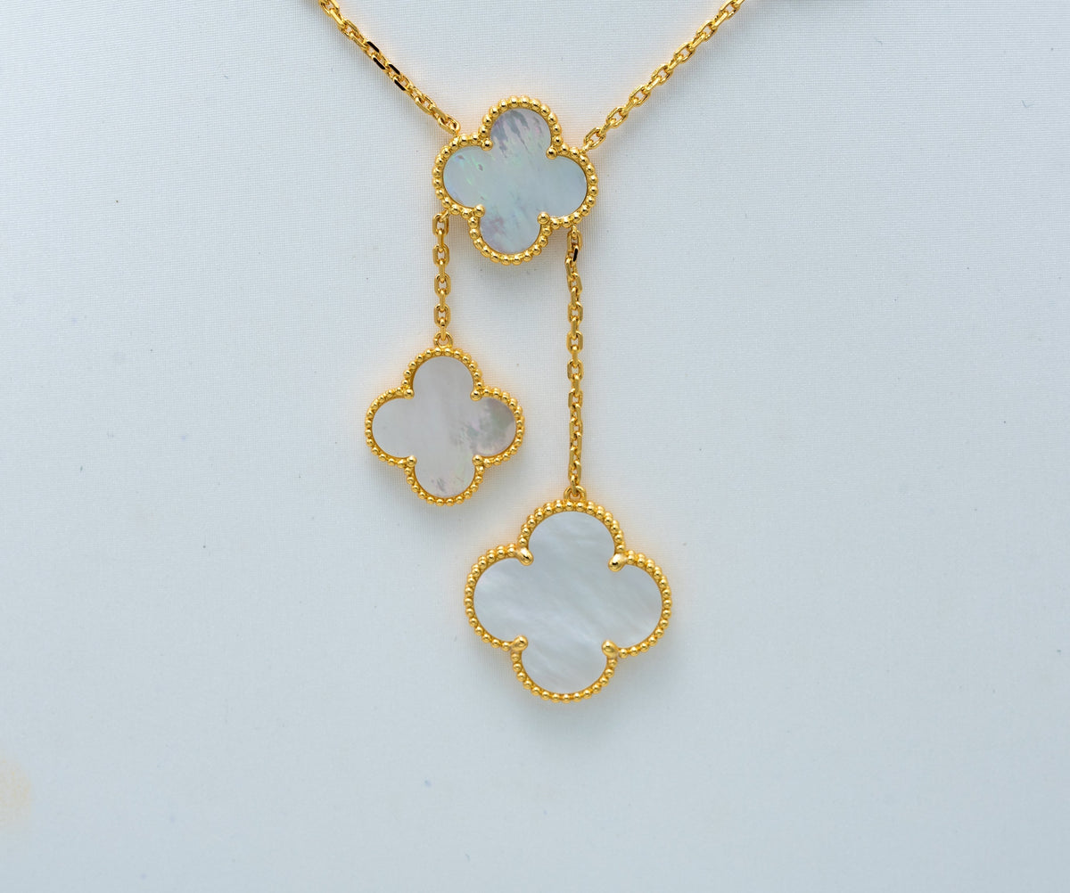 [⭐Veyra]CLOVER MOTHER OF PEARL NECKLACE 6 MOTIF