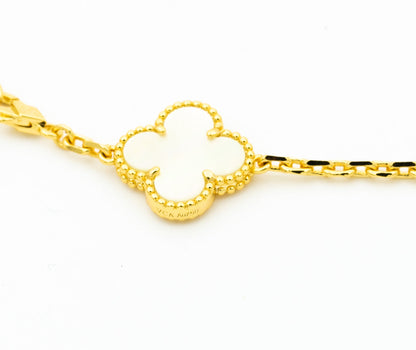 [⭐Veyra]CLOVER BRACELET 5 MOTIFS ONYX MOP