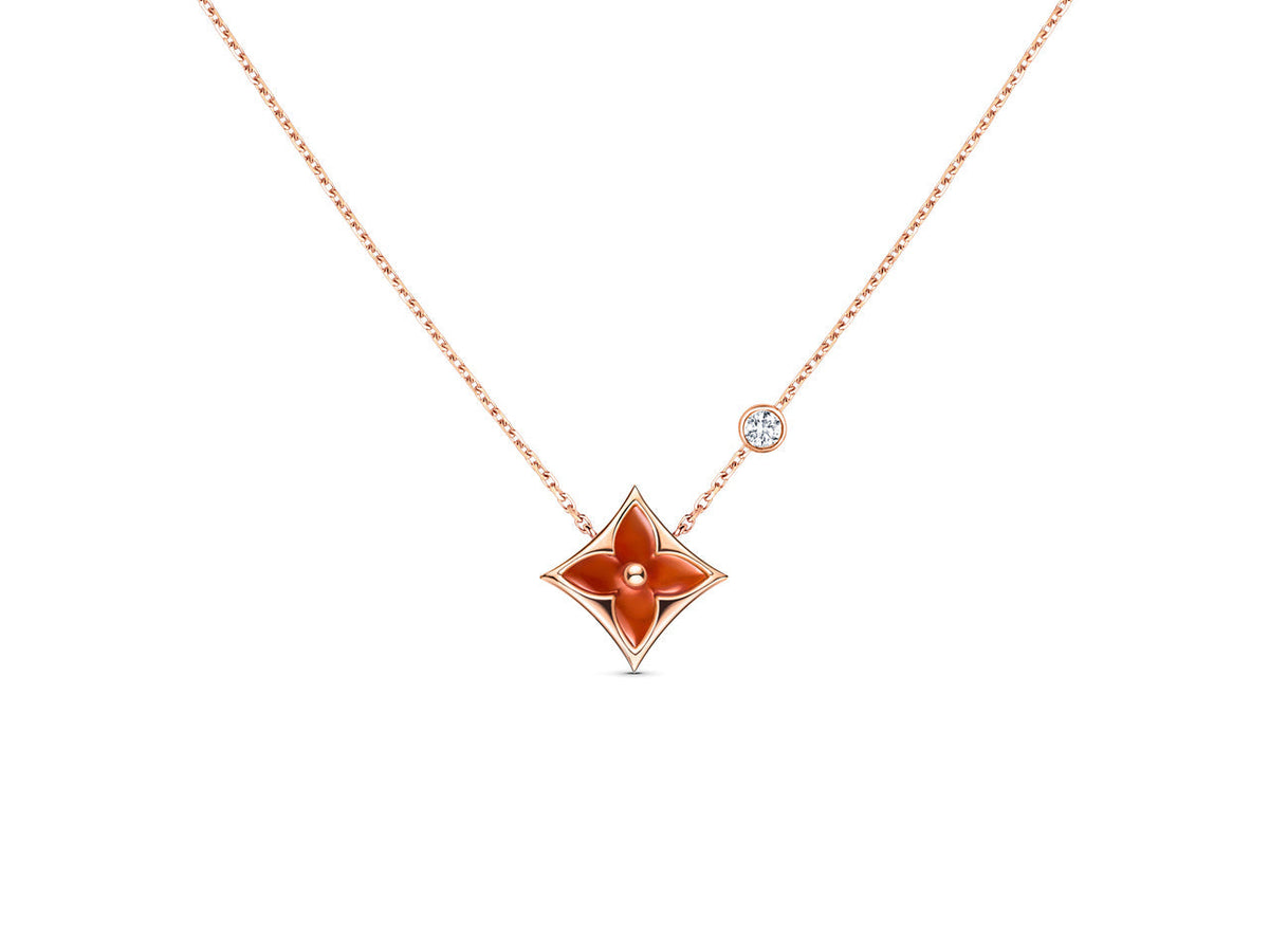 [⭐Veyra]STAR NECKLACE PINK GOLD 1 DIAMOND