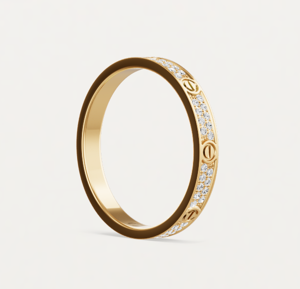 [⭐Veyra]LOVE RING 2.6mm-wide full-diamond ring Gold