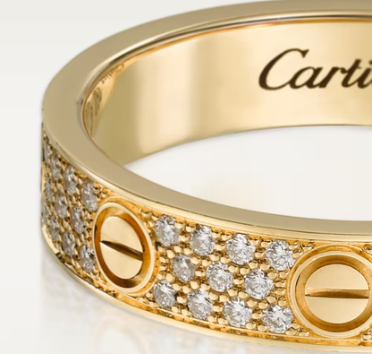 [⭐Veyra]LOVE RING 4mm-wide full-diamond ring GOLD