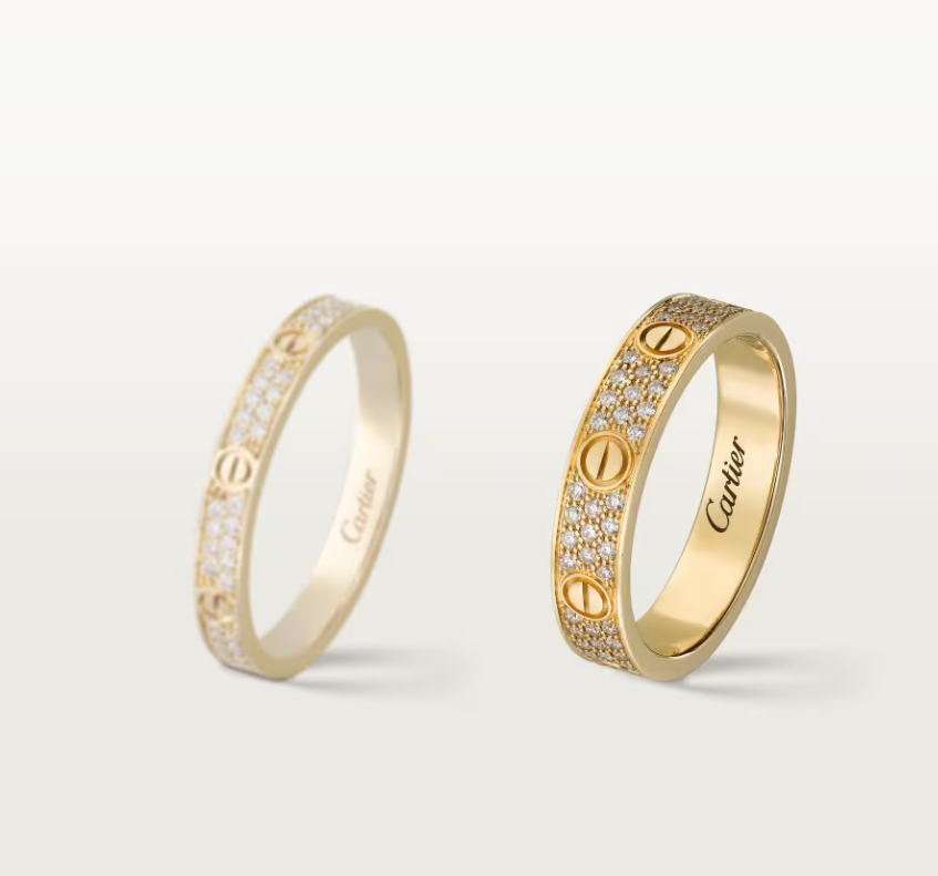 [⭐Veyra]LOVE RING 4mm-wide full-diamond ring GOLD