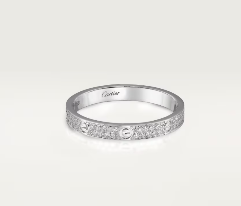 [⭐Veyra]LOVE RING 2.6mm-wide full-diamond ring silver