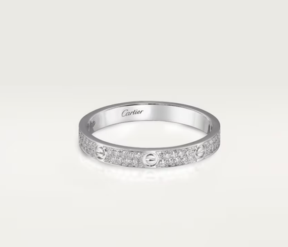 [⭐Veyra]LOVE RING 2.6mm-wide full-diamond ring silver