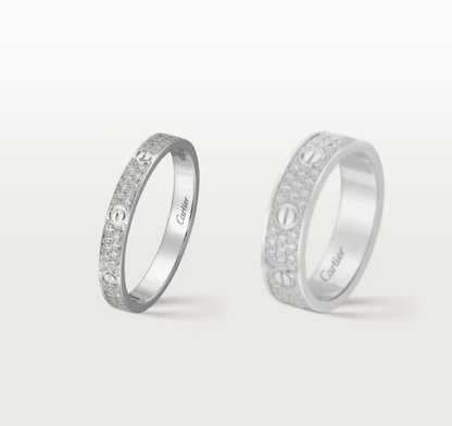 [⭐Veyra]LOVE RING 2.6mm-wide full-diamond ring silver
