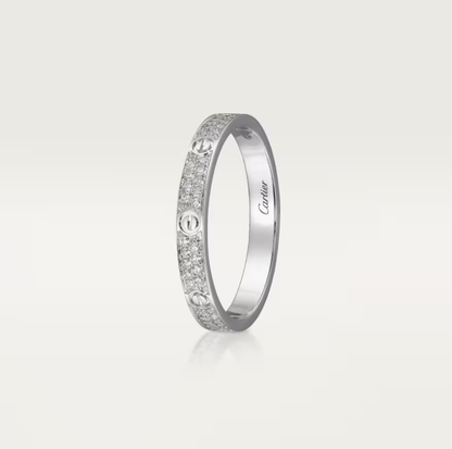 [⭐Veyra]LOVE RING 2.6mm-wide full-diamond ring silver