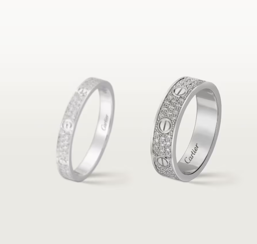 [⭐Veyra]LOVE RING 4mm-wide full-diamond ring silver