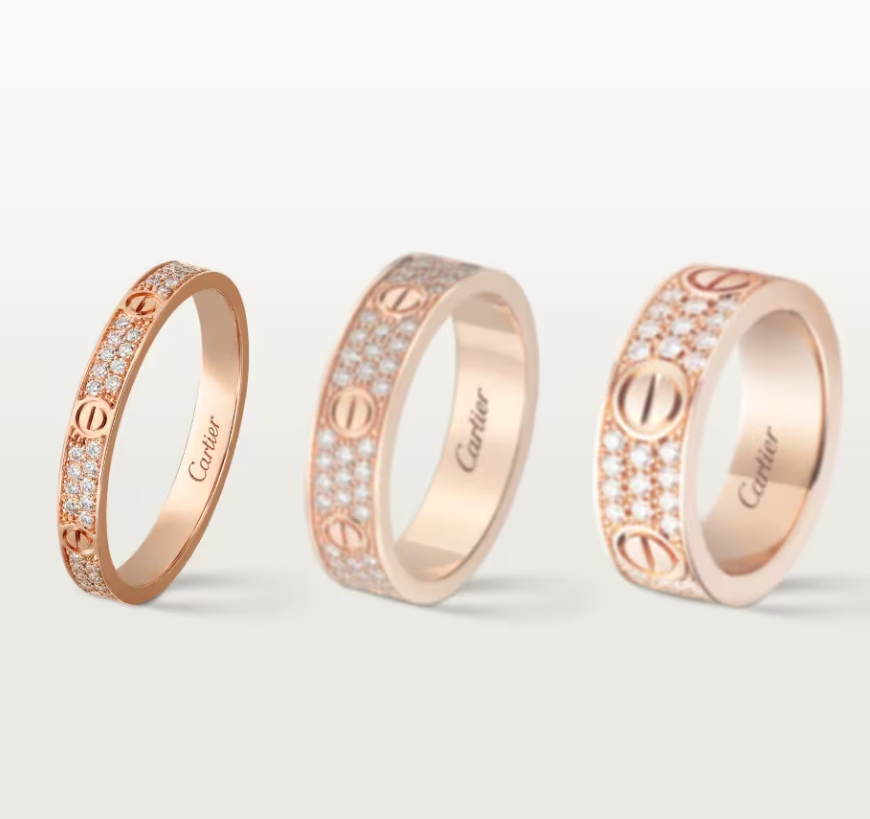 [⭐Veyra]LOVE RING 2.6mm-wide full-diamond ring Rose Gold