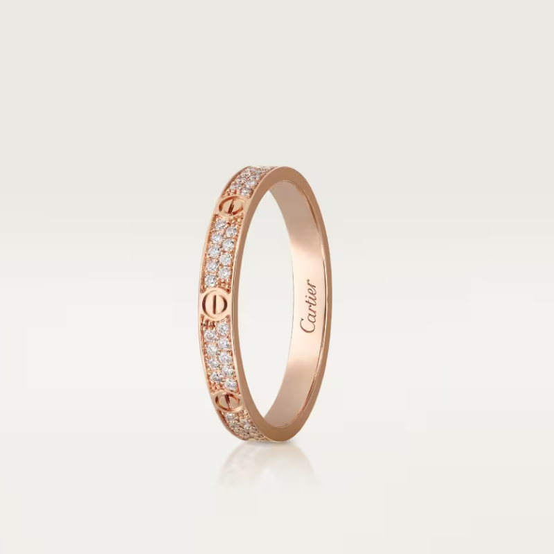 [⭐Veyra]LOVE RING 2.6mm-wide full-diamond ring Rose Gold