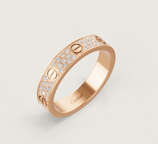 [⭐Veyra]LOVE RING 4mm-wide full-diamond ring Rose Gold