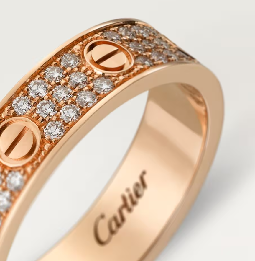 [⭐Veyra]LOVE RING 4mm-wide full-diamond ring Rose Gold