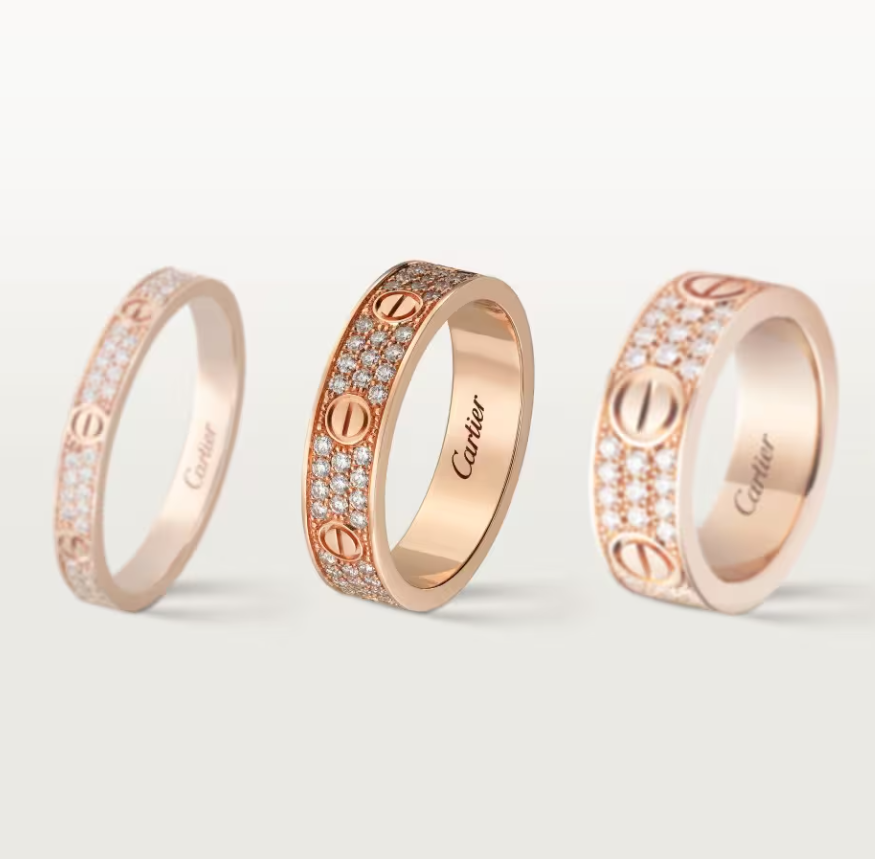 [⭐Veyra]LOVE RING 4mm-wide full-diamond ring Rose Gold