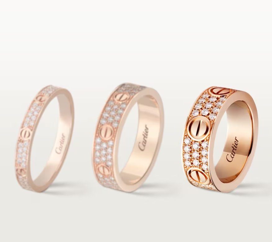 [⭐Veyra]LOVE RING 6.5mm-wide full-diamond ring Rose Gold