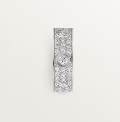 [⭐Veyra]LOVE RING 6.5MM Full Diamond, 6 Major Diamonds Silver