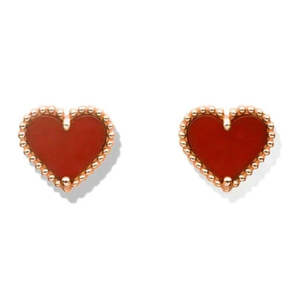 [⭐Veyra]HEART CARNELIAN STUD EARRINGS