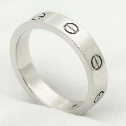 [⭐Veyra]LOVE RING 4MM 1 DIAMOND SILVER