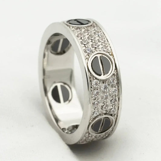 [⭐Veyra]LOVE RING 5.5MM DIAMONDS PAVED CERAMIC