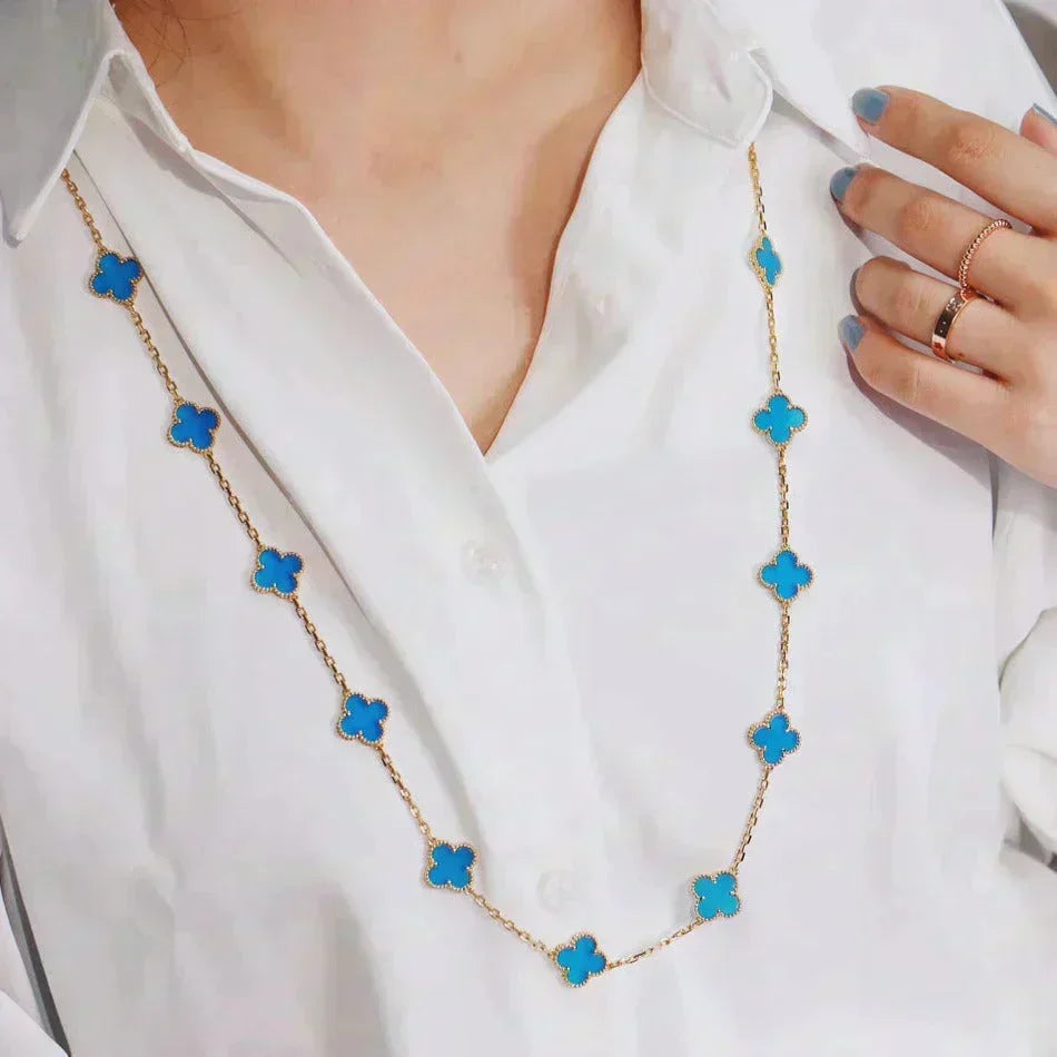 [⭐Veyra]CLOVER 20 MOTIFS TURQUOISE GOLD