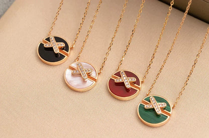 [⭐Veyra]JEUX DE ROSE GOLD DIAMOND NECKLACE
