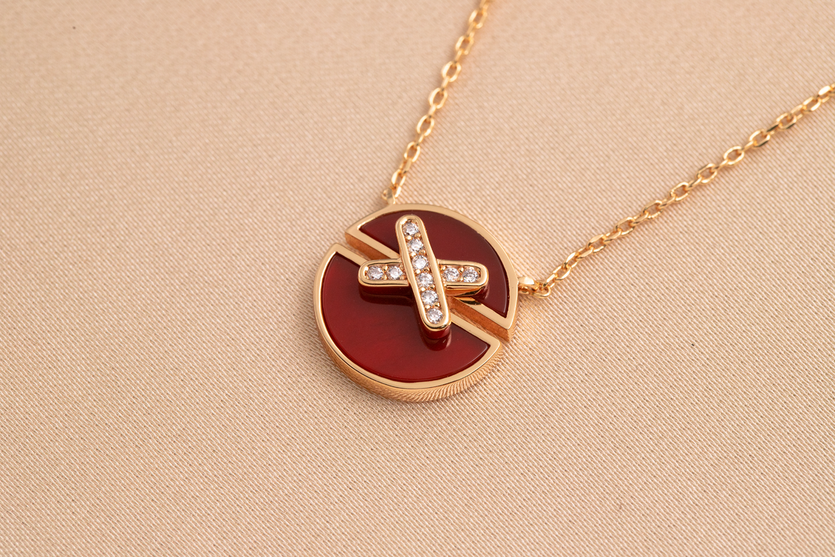 [⭐Veyra]JEUX DE PINK GOLD DIAMOND NECKLACE