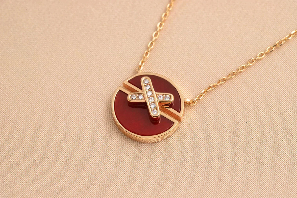 [⭐Veyra]JEUX DE ROSE GOLD DIAMOND NECKLACE