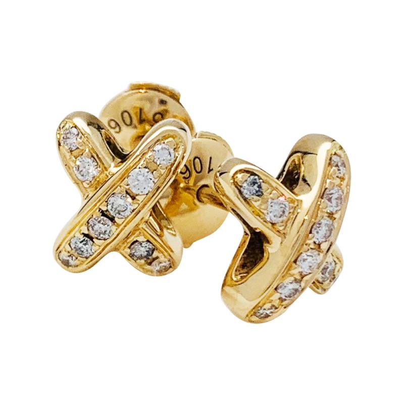 [⭐Veyra]JEUX DE GOLD DIAMOND EARRINGS