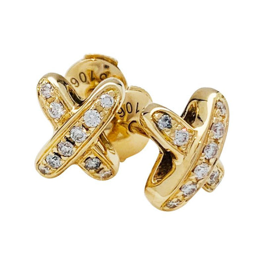 [⭐Veyra]JEUX DE GOLD DIAMOND EARRINGS