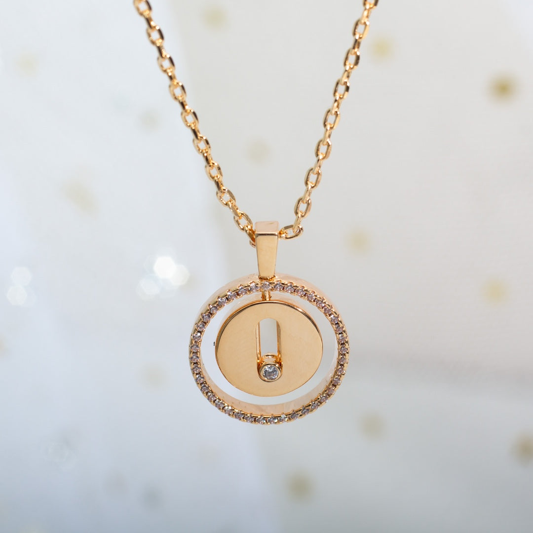 [⭐Veyra]Demo MOVE PM NECKLACE PINK GOLD DIAMOND