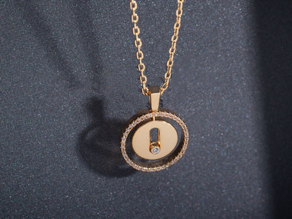 [⭐Veyra]Demo MOVE PM NECKLACE PINK GOLD DIAMOND