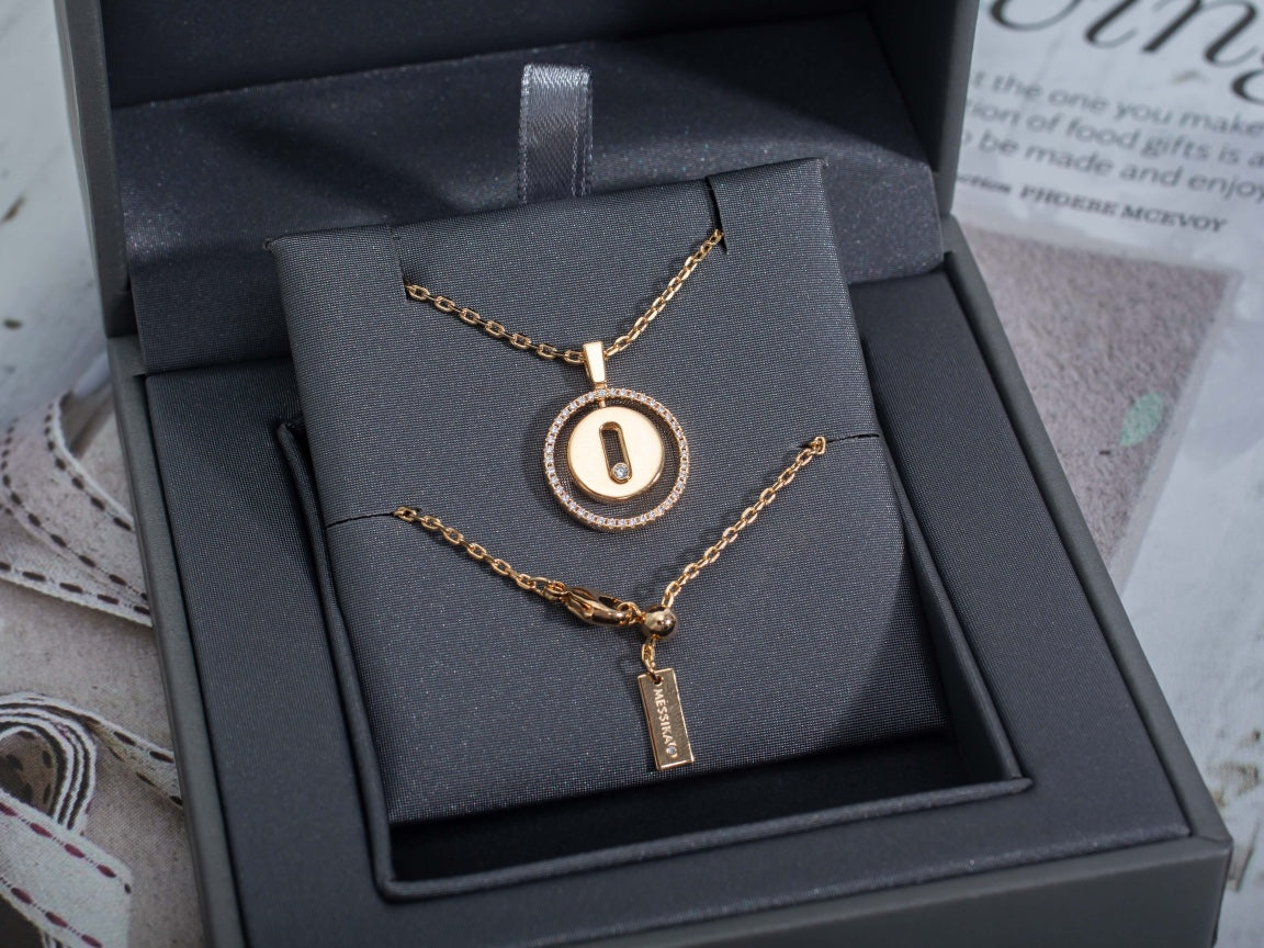[⭐Veyra]Demo MOVE PM NECKLACE PINK GOLD DIAMOND