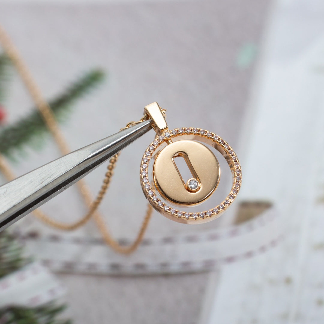 [⭐Veyra]Demo MOVE PM NECKLACE PINK GOLD DIAMOND