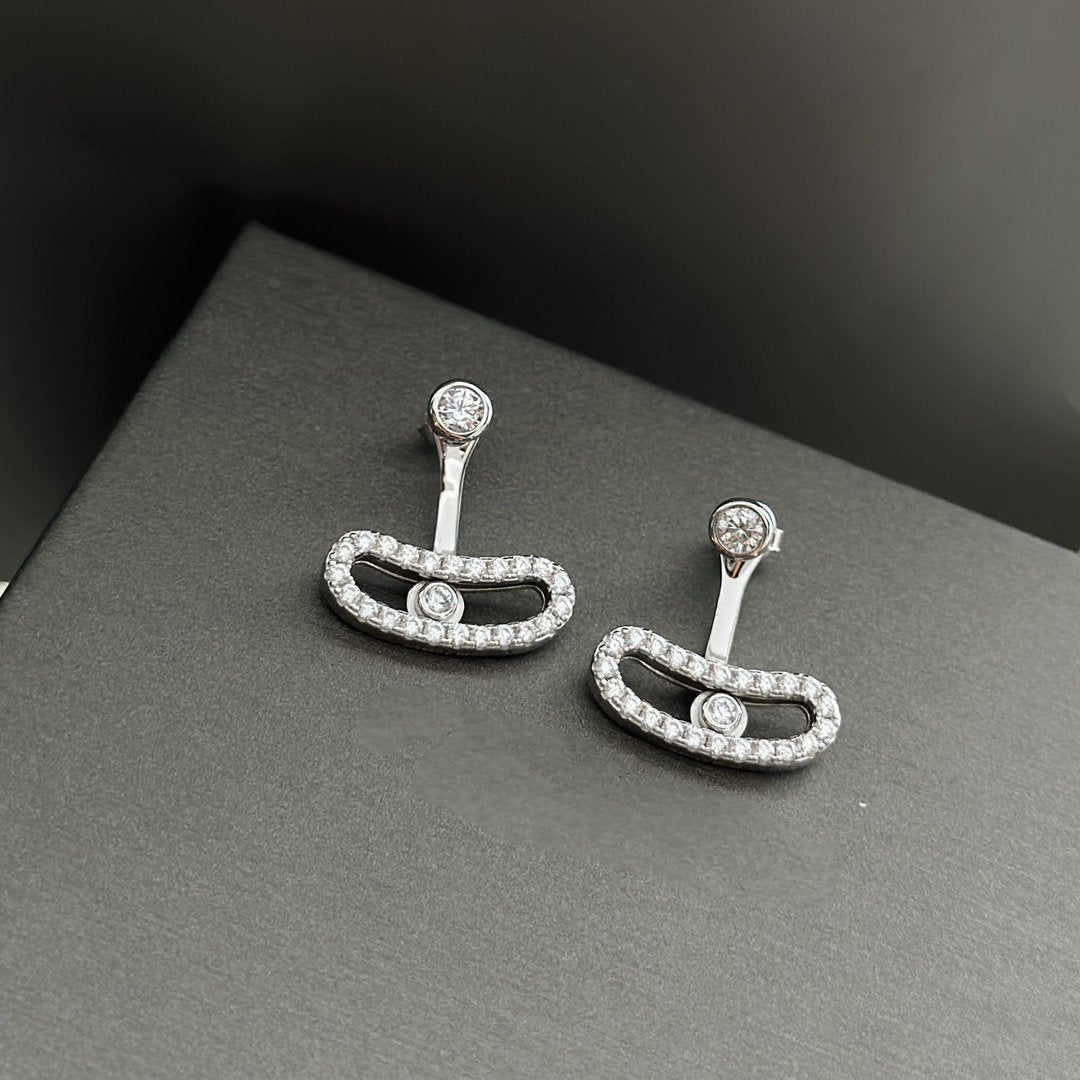 [⭐Veyra]MOVE UNO SILVER DIAMOND EARRINGS