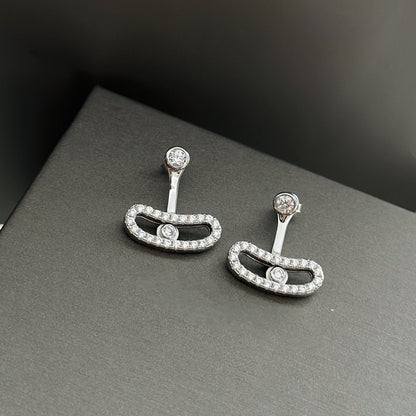 [⭐Veyra]MOVE UNO SILVER DIAMOND EARRINGS