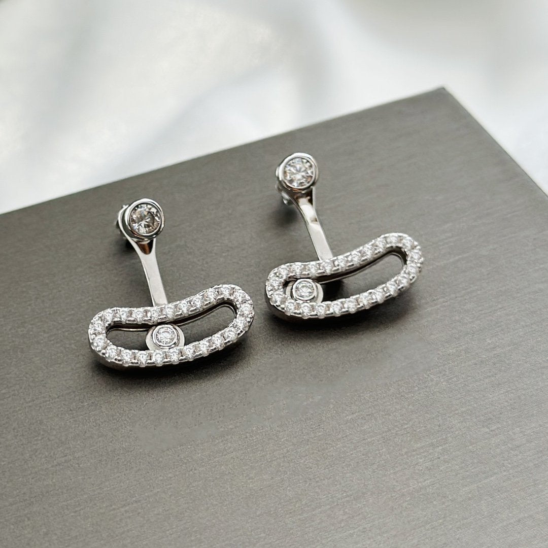 [⭐Veyra]MOVE UNO SILVER DIAMOND EARRINGS