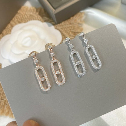 [⭐Veyra]DORMEUSES MOVE UNO DIAMOND EARRINGS